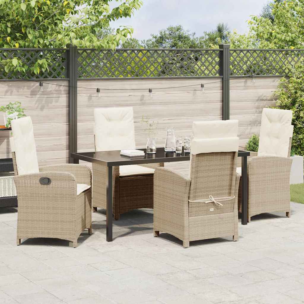 Have Spisebordssæt 5 pcs Beige polyrattan