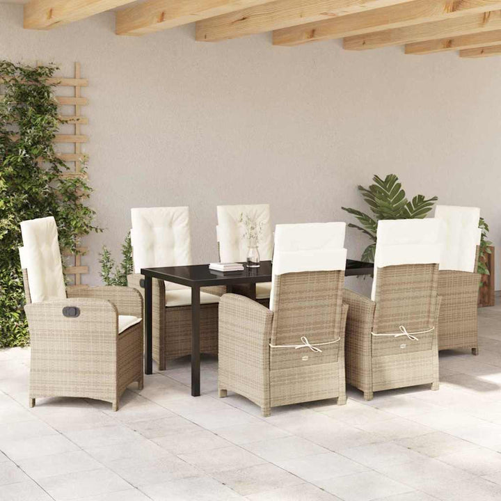 Have Spisebordssæt 7 pcs Beige polyrattan