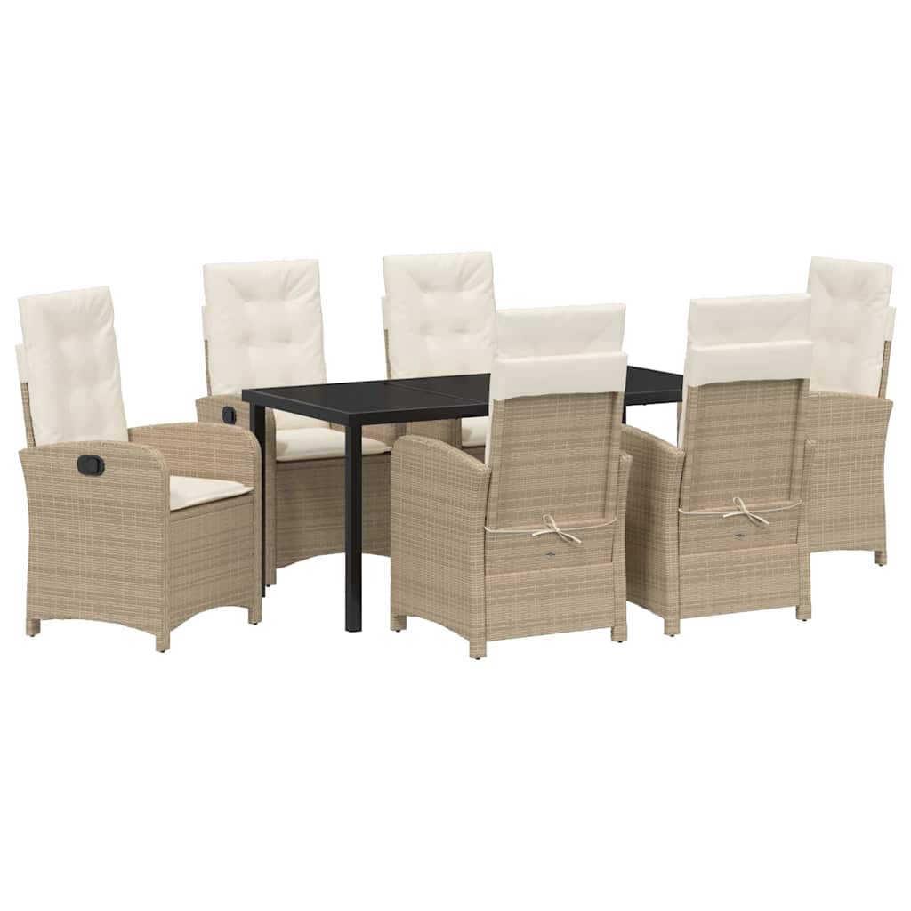 Have Spisebordssæt 7 pcs Beige polyrattan