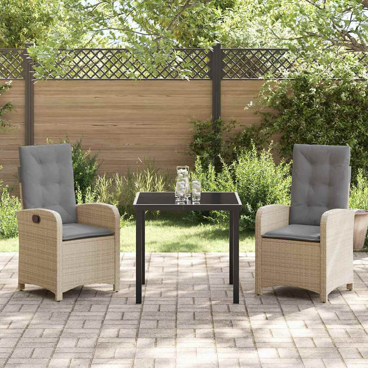 Have Spisebordssæt 3 pcs Beige polyrattan