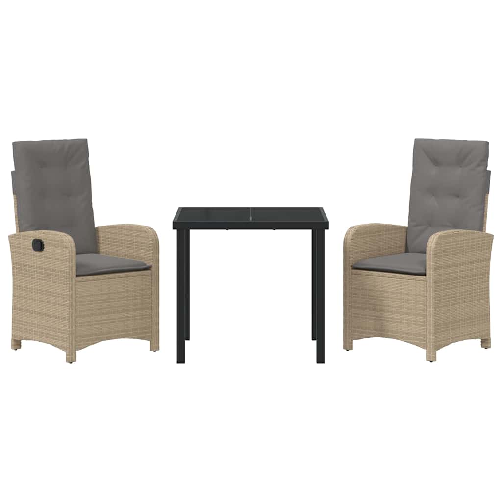Have Spisebordssæt 3 pcs Beige polyrattan