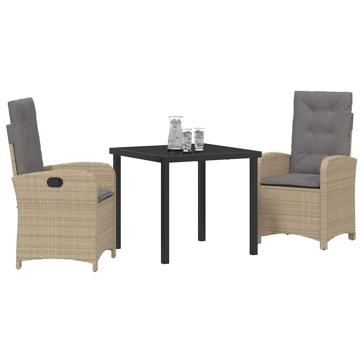 Have Spisebordssæt 3 pcs Beige polyrattan
