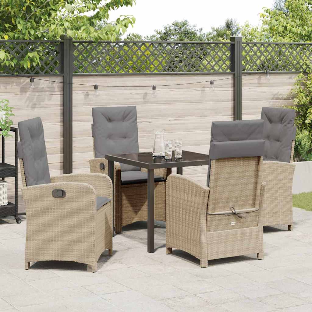 Have Spisebordssæt 5 pcs Beige polyrattan