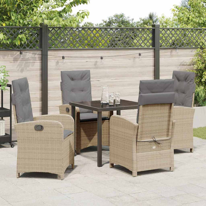 Have Spisebordssæt 5 pcs Beige polyrattan
