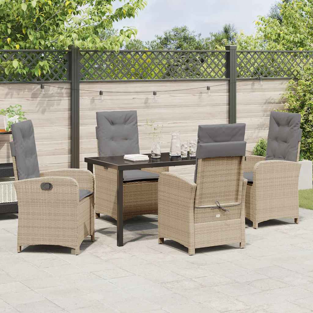 Have Spisebordssæt 5 pcs Beige polyrattan