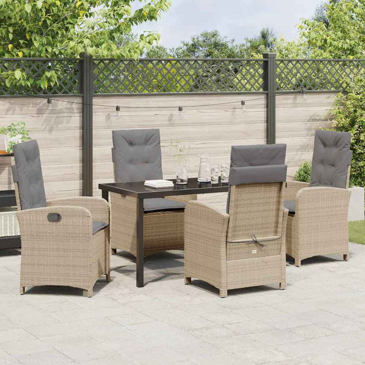 Have Spisebordssæt 5 pcs Beige polyrattan