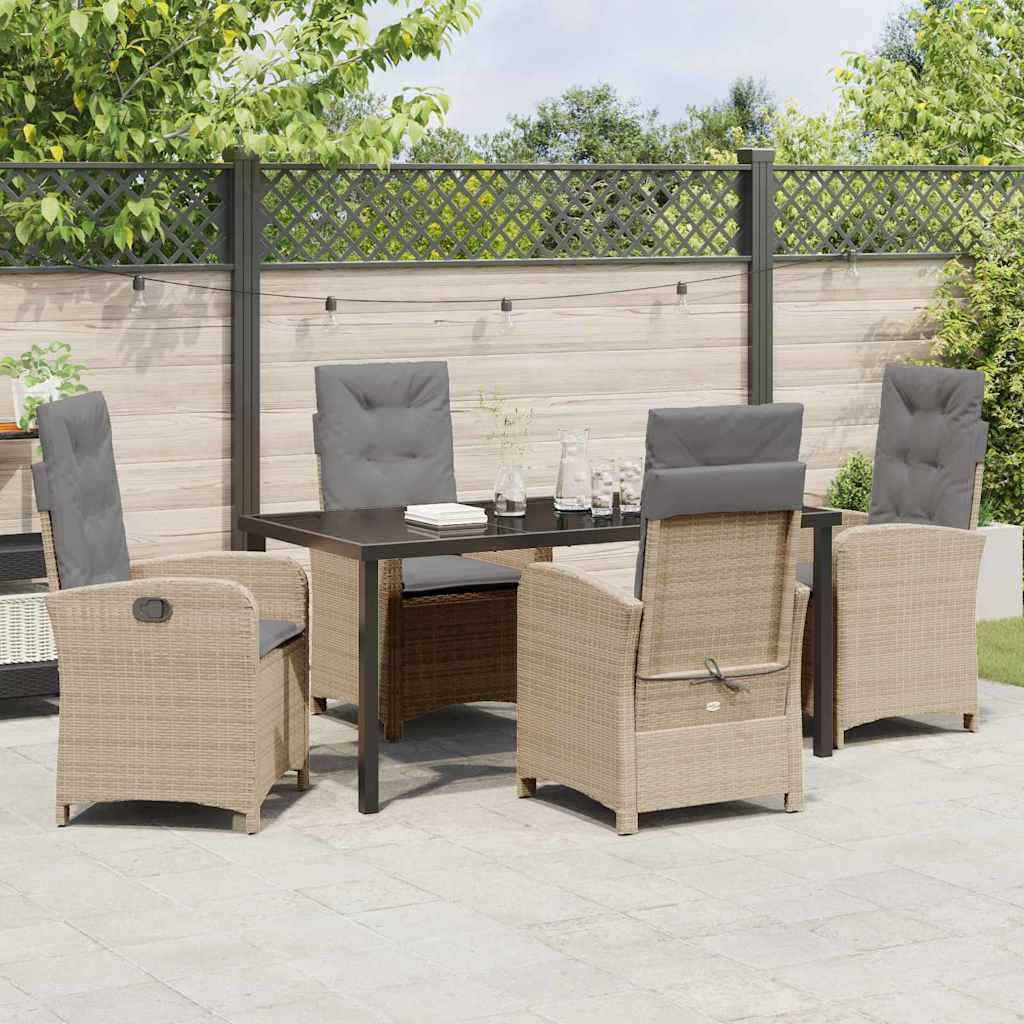 Have Spisebordssæt 5 pcs Beige polyrattan