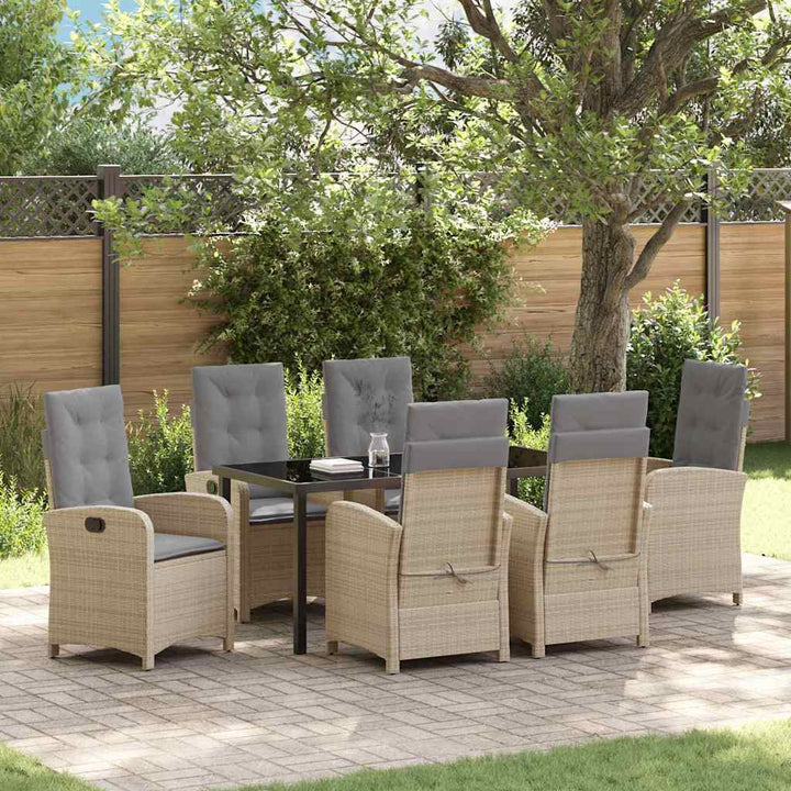 Have Spisebordssæt 7 pcs Beige polyrattan