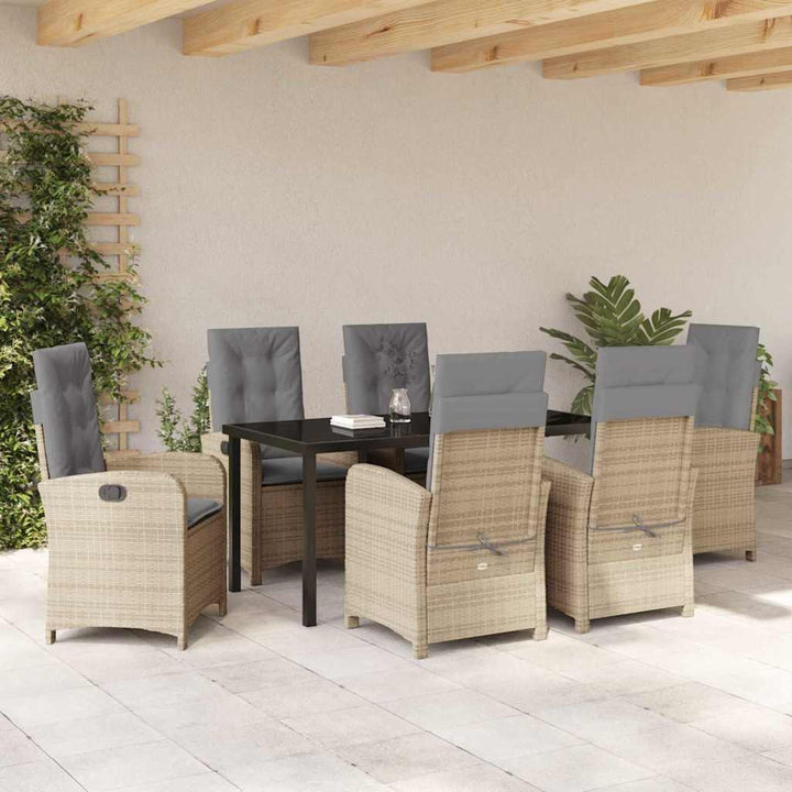 Have Spisebordssæt 7 pcs Beige polyrattan