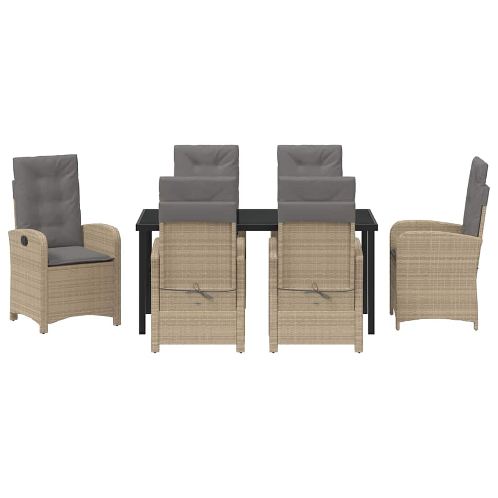 Have Spisebordssæt 7 pcs Beige polyrattan