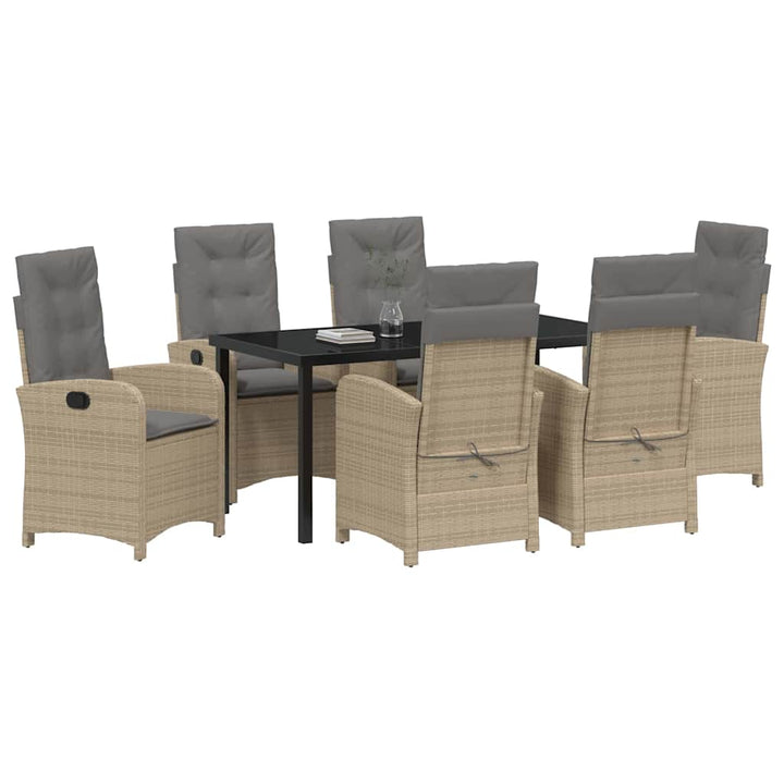 Have Spisebordssæt 7 pcs Beige polyrattan