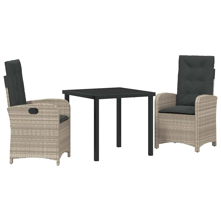 Have Spisebordssæt 3 pcs Lysegrå polyrattan