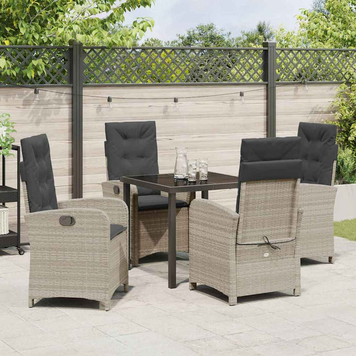 Have Spisebordssæt 5 pcs Lysegrå polyrattan