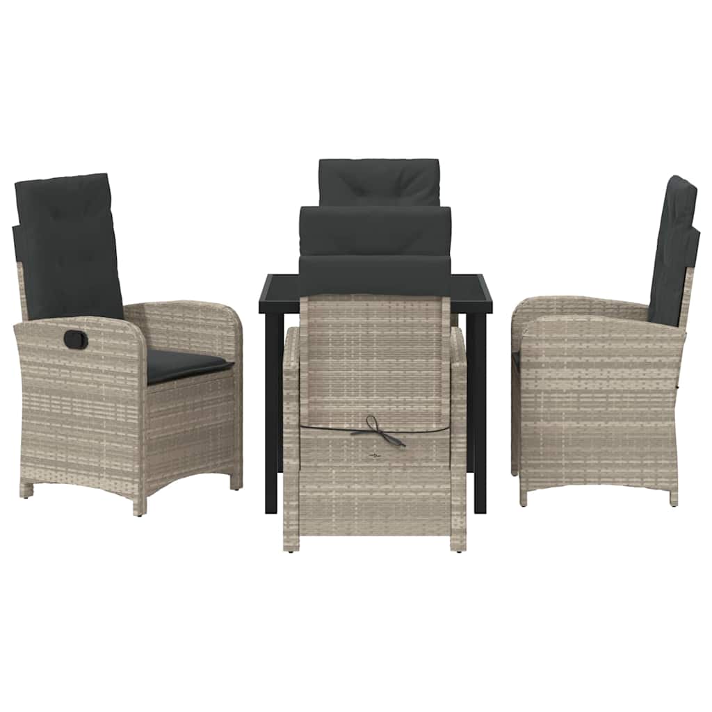 Have Spisebordssæt 5 pcs Lysegrå polyrattan