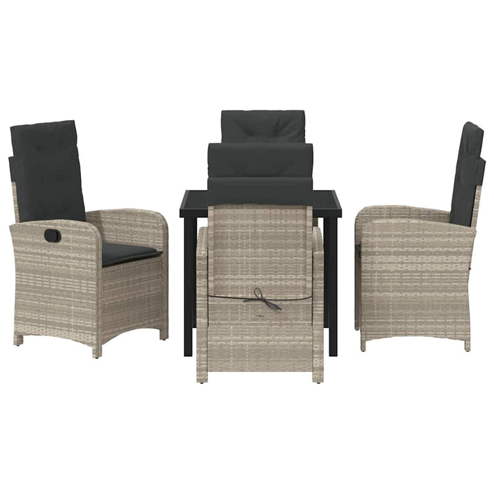 Have Spisebordssæt 5 pcs Lysegrå polyrattan