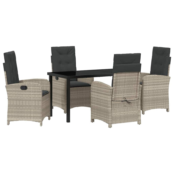 Have Spisebordssæt 5 pcs Lysegrå polyrattan