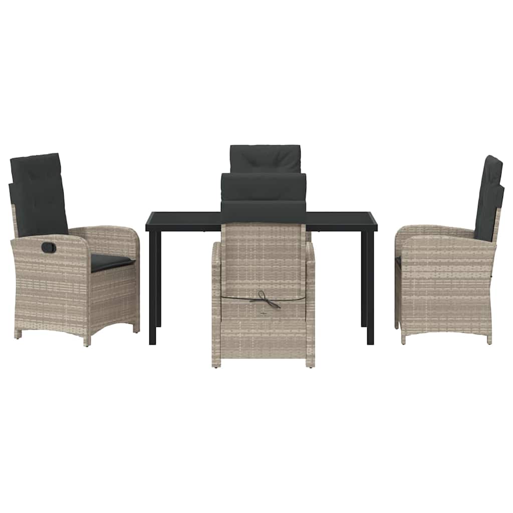 Have Spisebordssæt 5 pcs Lysegrå polyrattan