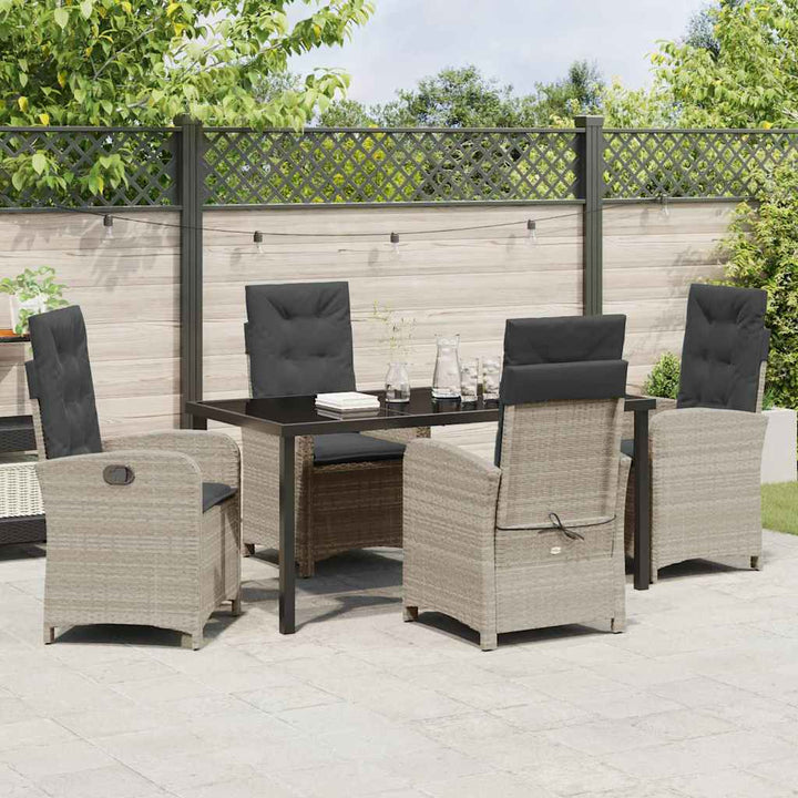 Have Spisebordssæt 5 pcs Lysegrå polyrattan