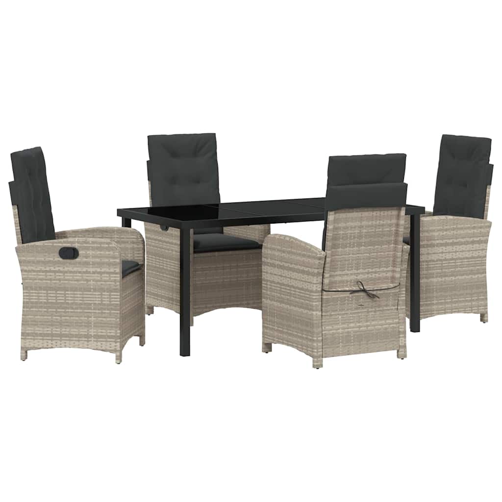 Have Spisebordssæt 5 pcs Lysegrå polyrattan