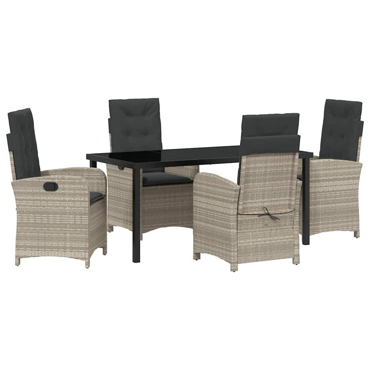 Have Spisebordssæt 5 pcs Lysegrå polyrattan