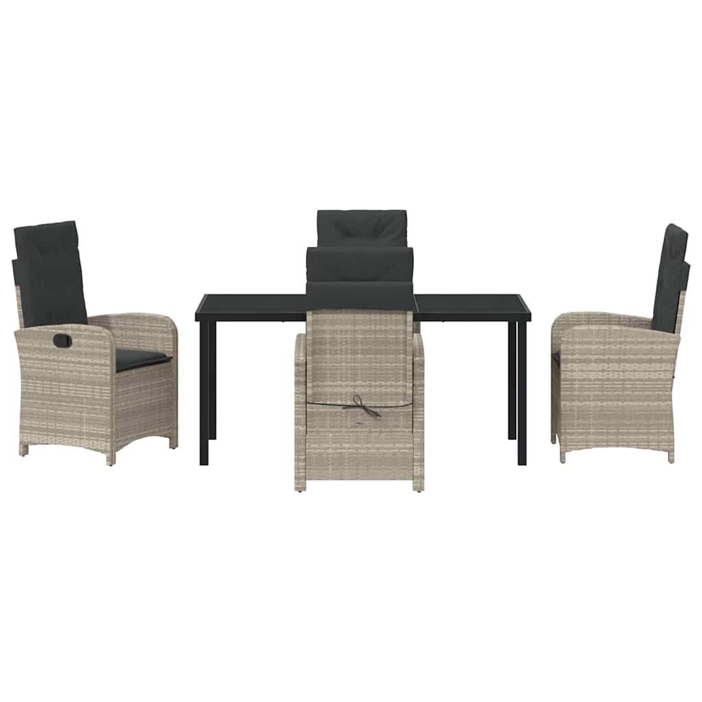 Have Spisebordssæt 5 pcs Lysegrå polyrattan