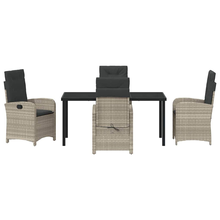 Have Spisebordssæt 5 pcs Lysegrå polyrattan