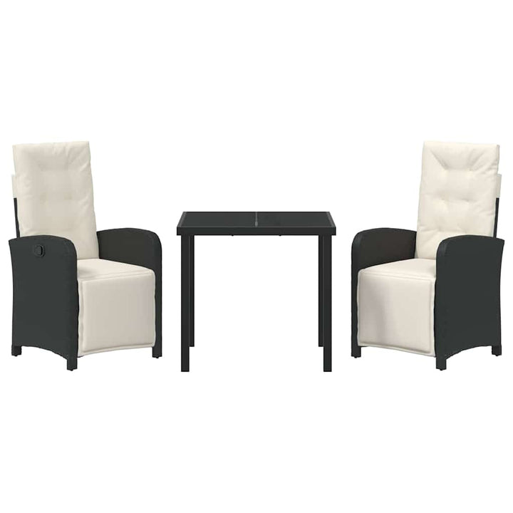 Have Spisebordssæt 3 pcs Sort polyrattan