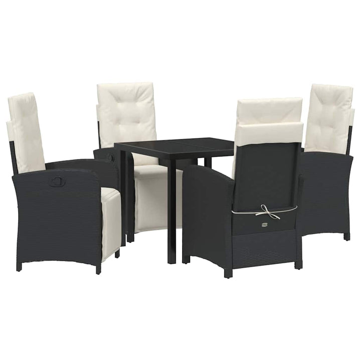 Have Spisebordssæt 5 pcs Sort polyrattan