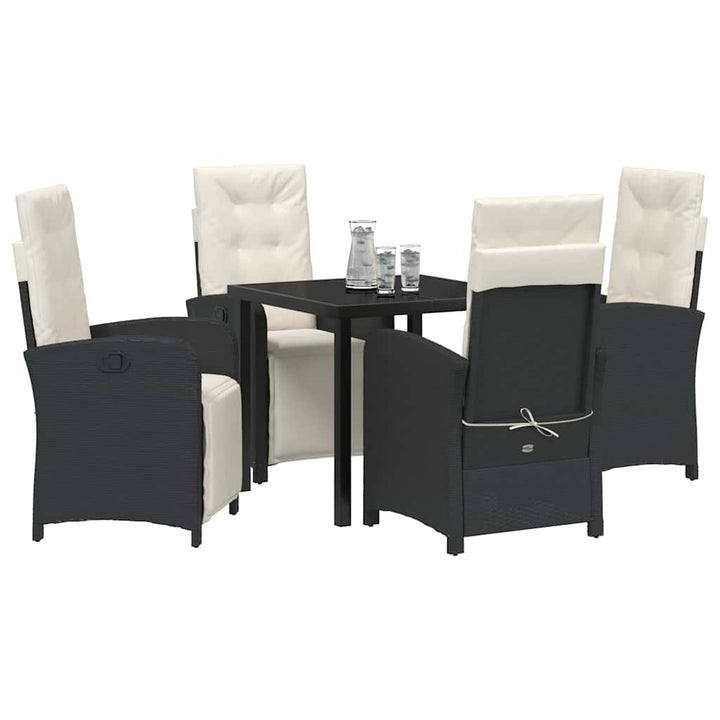 Have Spisebordssæt 5 pcs Sort polyrattan