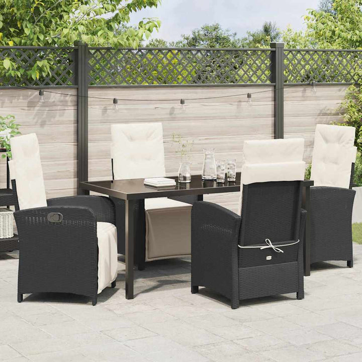 Have Spisebordssæt 5 pcs Sort polyrattan
