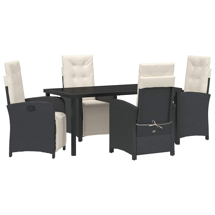 Have Spisebordssæt 5 pcs Sort polyrattan