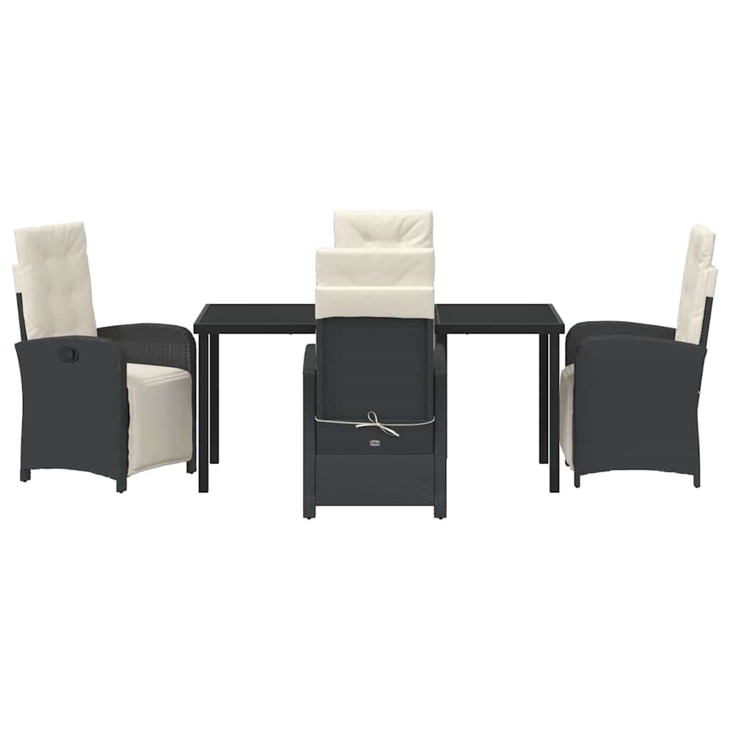 Have Spisebordssæt 5 pcs Sort polyrattan