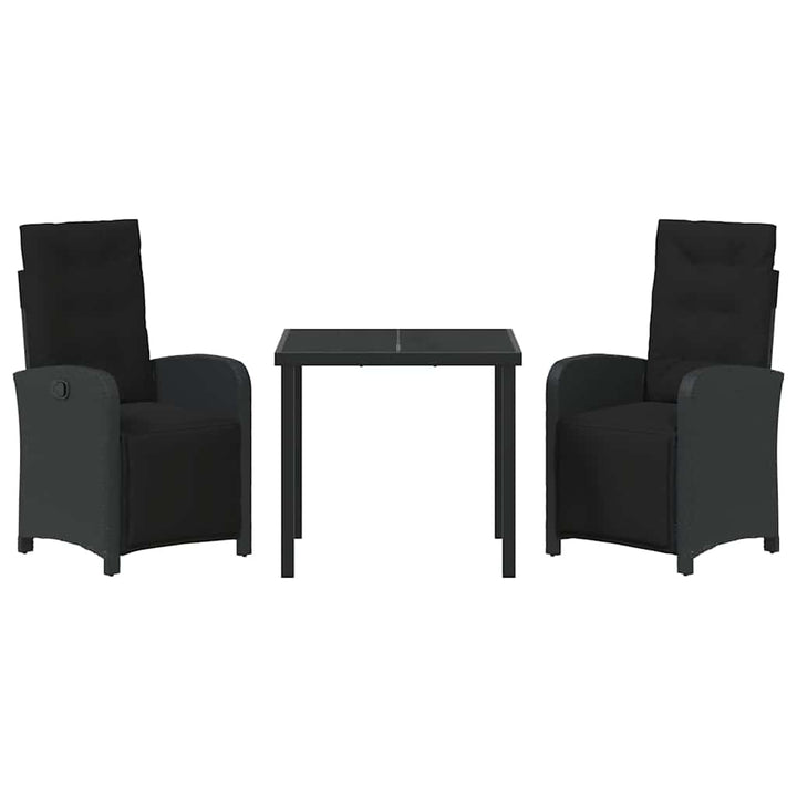 Have Spisebordssæt 3 pcs Sort polyrattan