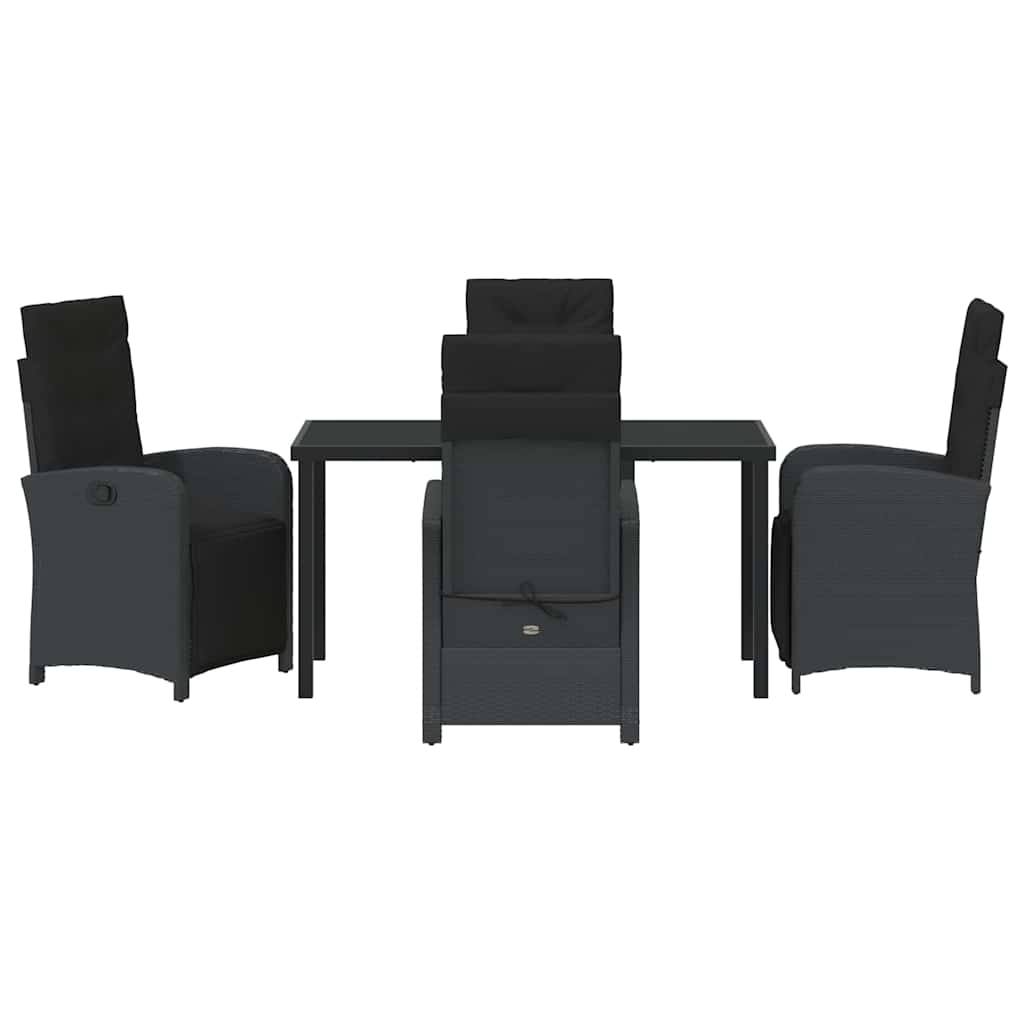 Have Spisebordssæt 5 pcs Sort polyrattan