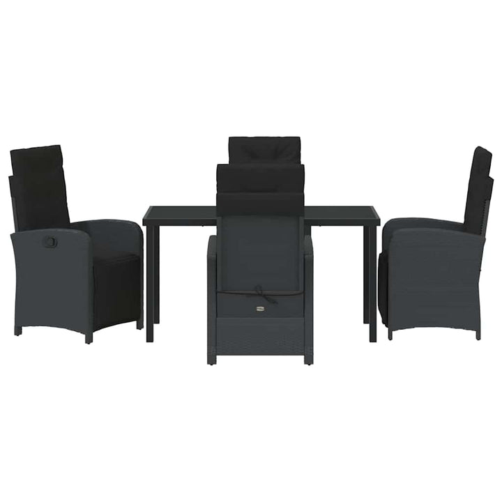 Have Spisebordssæt 5 pcs Sort polyrattan
