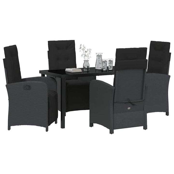 Have Spisebordssæt 5 pcs Sort polyrattan