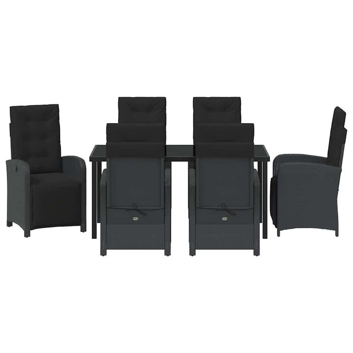 Have Spisebordssæt 7 pcs Sort polyrattan