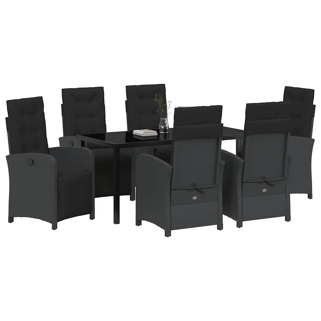 Have Spisebordssæt 7 pcs Sort polyrattan