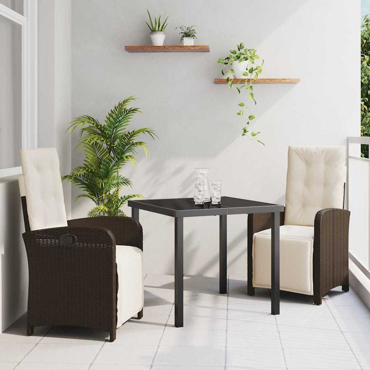 Have Spisebordssæt 3 pcs Brun polyrattan