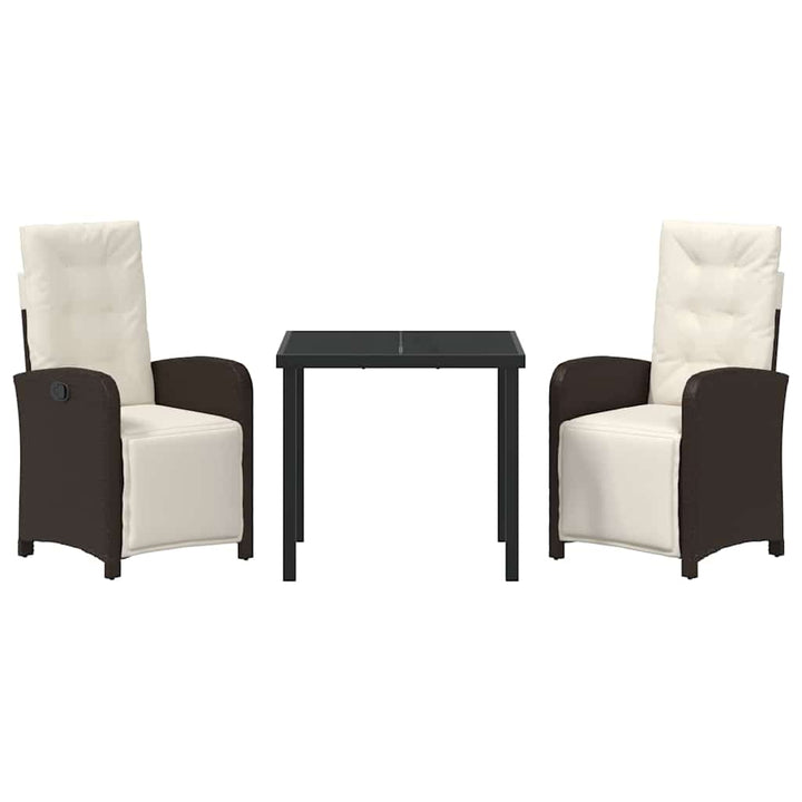 Have Spisebordssæt 3 pcs Brun polyrattan