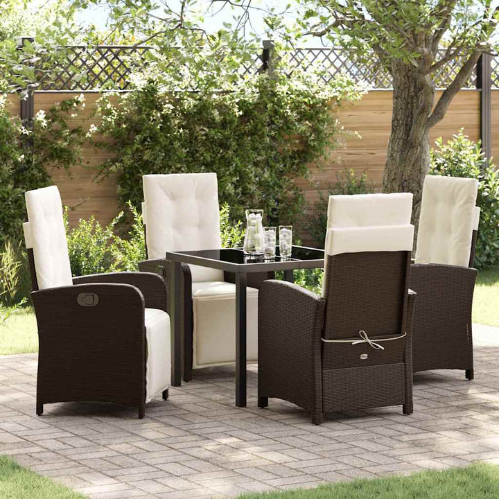 Have Spisebordssæt 5 pcs Brun polyrattan