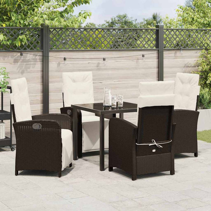 Have Spisebordssæt 5 pcs Brun polyrattan