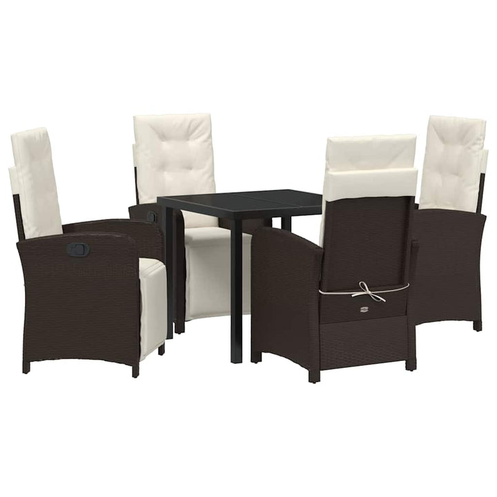 Have Spisebordssæt 5 pcs Brun polyrattan