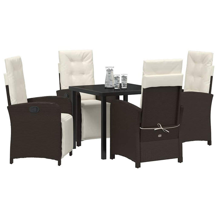 Have Spisebordssæt 5 pcs Brun polyrattan