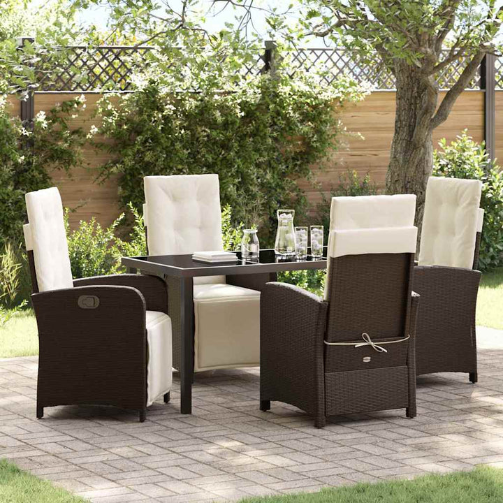 Have Spisebordssæt 5 pcs Brun polyrattan