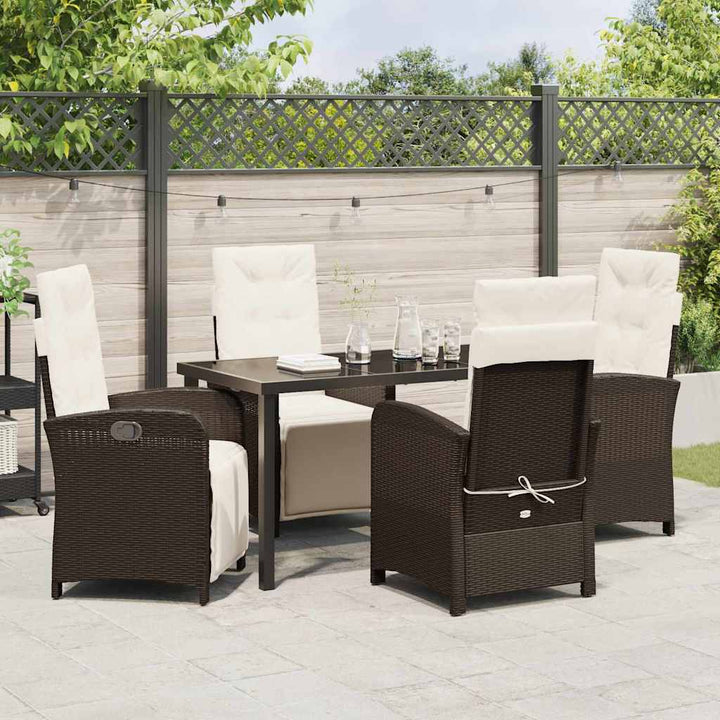Have Spisebordssæt 5 pcs Brun polyrattan