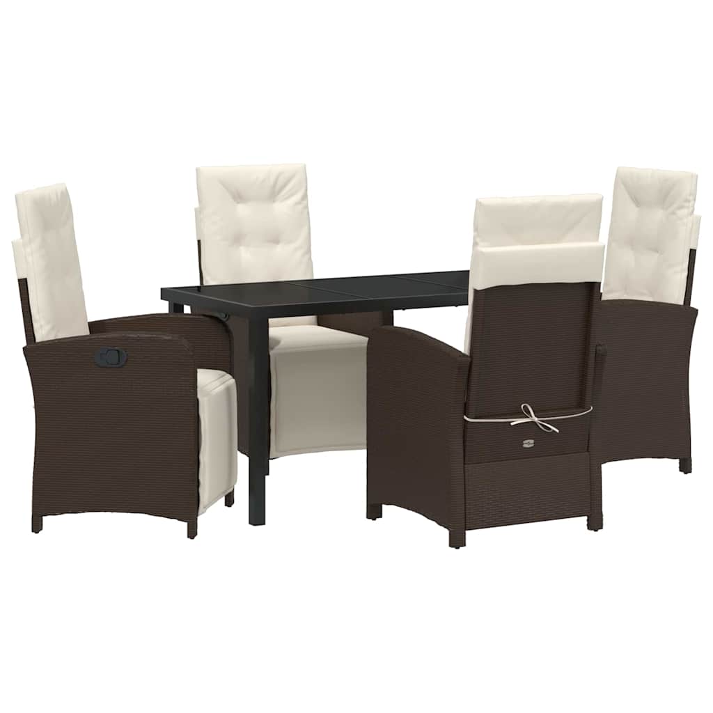 Have Spisebordssæt 5 pcs Brun polyrattan