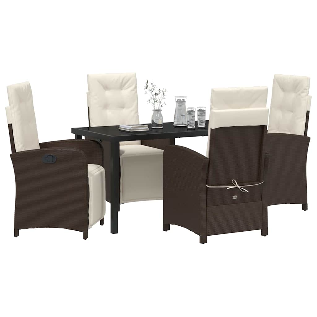 Have Spisebordssæt 5 pcs Brun polyrattan
