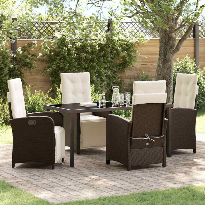 Have Spisebordssæt 5 pcs Brun polyrattan