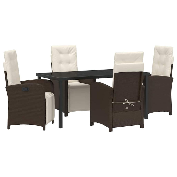 Have Spisebordssæt 5 pcs Brun polyrattan